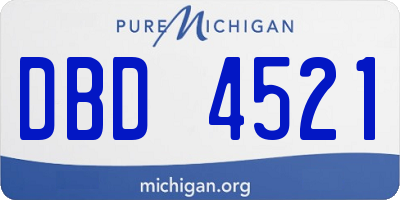 MI license plate DBD4521