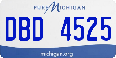MI license plate DBD4525