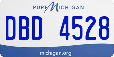 MI license plate DBD4528