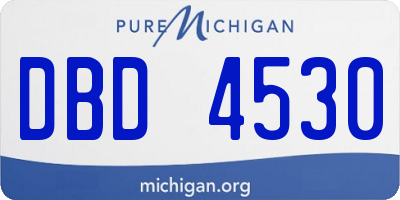 MI license plate DBD4530