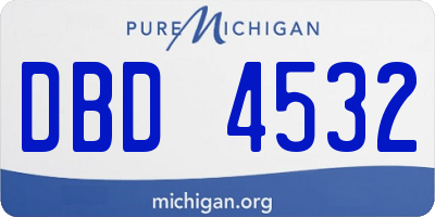 MI license plate DBD4532