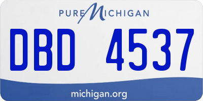 MI license plate DBD4537