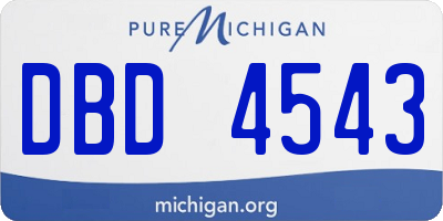 MI license plate DBD4543