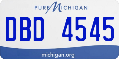 MI license plate DBD4545