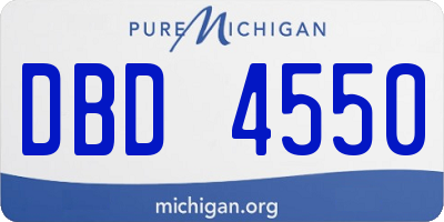 MI license plate DBD4550