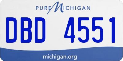 MI license plate DBD4551