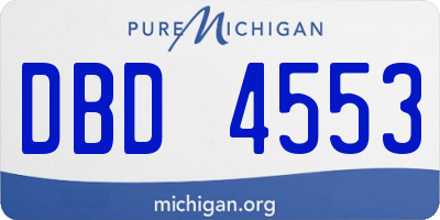 MI license plate DBD4553