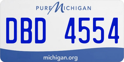 MI license plate DBD4554