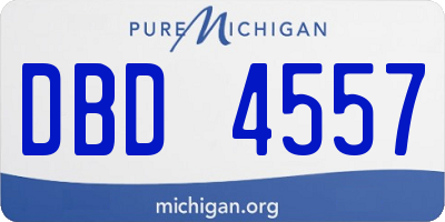 MI license plate DBD4557