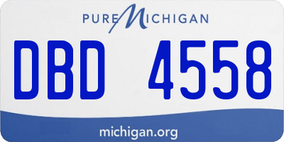MI license plate DBD4558