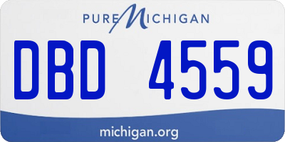 MI license plate DBD4559