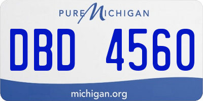 MI license plate DBD4560