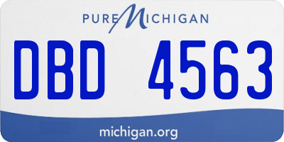 MI license plate DBD4563