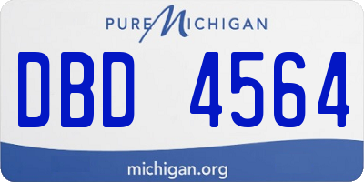 MI license plate DBD4564