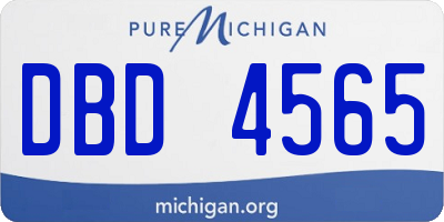 MI license plate DBD4565
