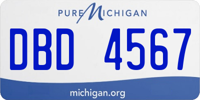MI license plate DBD4567
