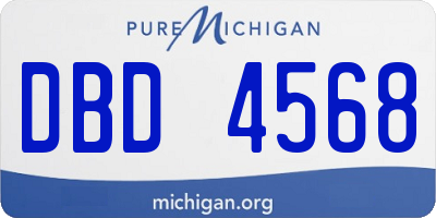 MI license plate DBD4568