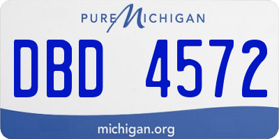 MI license plate DBD4572