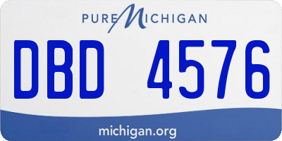 MI license plate DBD4576