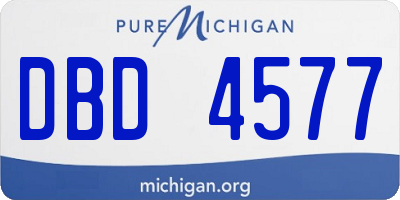 MI license plate DBD4577