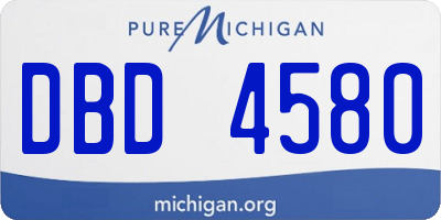 MI license plate DBD4580