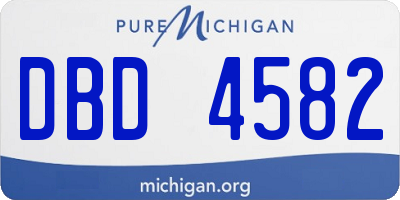 MI license plate DBD4582