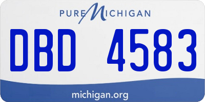 MI license plate DBD4583