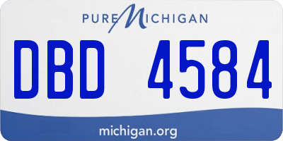 MI license plate DBD4584