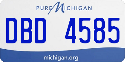 MI license plate DBD4585