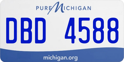 MI license plate DBD4588