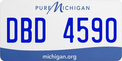 MI license plate DBD4590