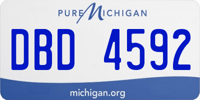 MI license plate DBD4592