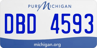 MI license plate DBD4593