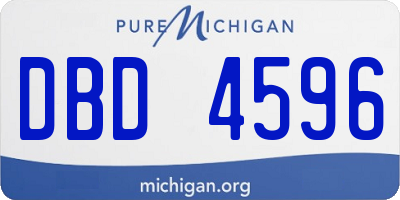 MI license plate DBD4596