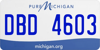 MI license plate DBD4603