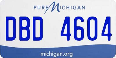MI license plate DBD4604
