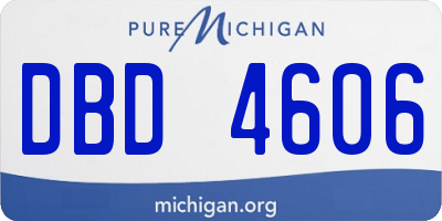 MI license plate DBD4606