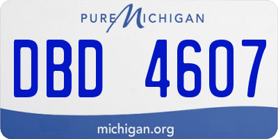 MI license plate DBD4607