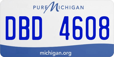 MI license plate DBD4608
