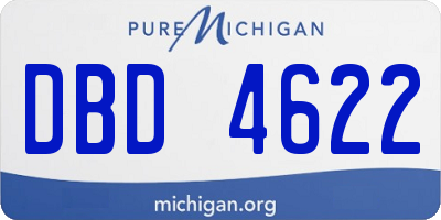 MI license plate DBD4622