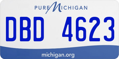 MI license plate DBD4623