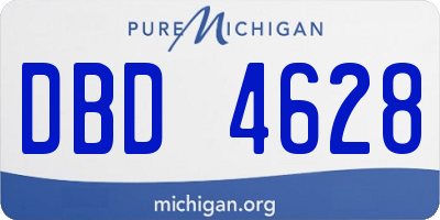 MI license plate DBD4628