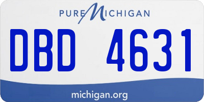 MI license plate DBD4631