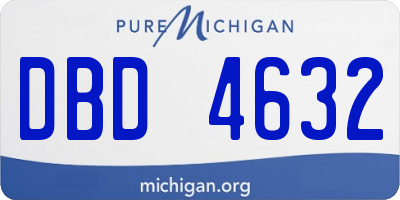 MI license plate DBD4632