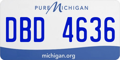 MI license plate DBD4636