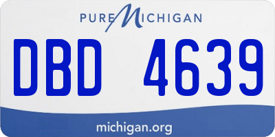 MI license plate DBD4639