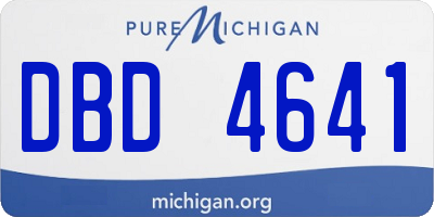MI license plate DBD4641