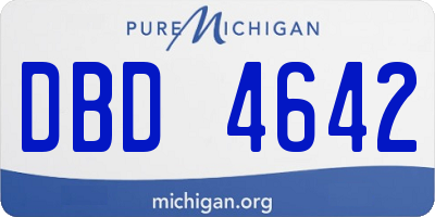 MI license plate DBD4642