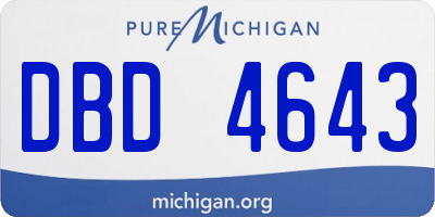 MI license plate DBD4643
