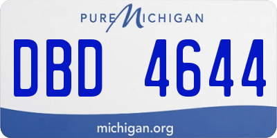 MI license plate DBD4644